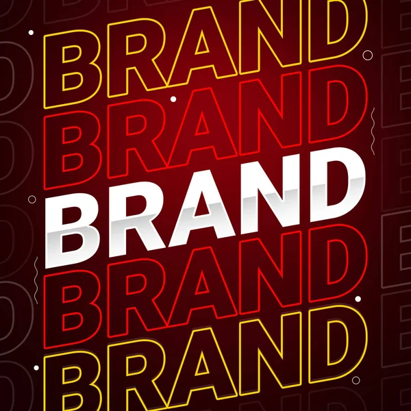 Brand Typography Red Background Colorful Text Design Brand Word Written — Stock Photo, Image