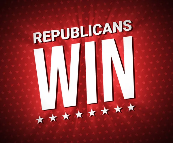 Repubblicani Vincere Sfondo Rosso Con Luce Incandescente Tipografia Partito Politico — Foto Stock