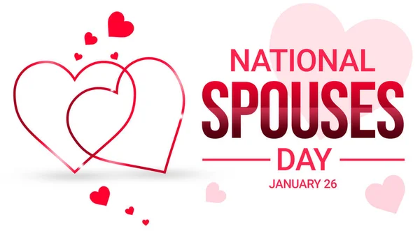 National Spouses Day Bakgrund Med Röda Hjärtan Och Typografi Sidan — Stockfoto