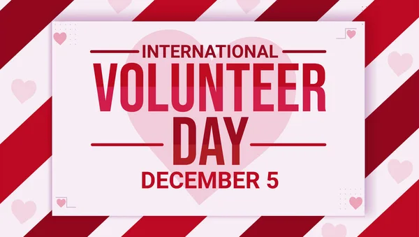 International Volunteer Day Banner Tapet Design Med Röda Former Och — Stockfoto
