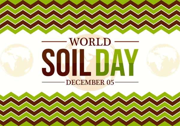 World Soil Day Background Green Brown Colors Traditional Borders Shapes — Stock Photo, Image