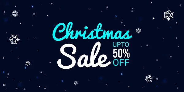 Christmas Sale Fifty Percent Banner Design Snow Falling Typography Center — Stock Photo, Image