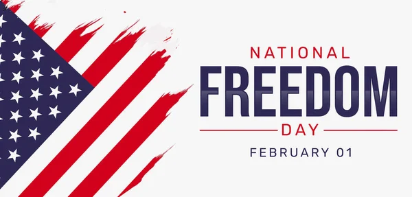 stock image National Freedom Day Wallpaper Banner design with American Flag and typography. Freedom day background design.