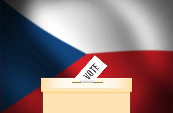 捷克共和国总统选举背景 附有投票箱和选票 捷克共和国总统选举壁纸 — 图库照片