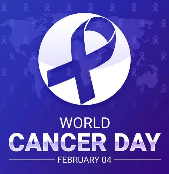 Dia Mundial Câncer Fundo Com Fita Roxa Tipografia Fevereiro Dia — Fotografia de Stock