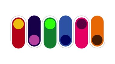 Boş alan 4k animasyonu ile sunum için modern ve renkli bilgi grafikleri tasarım elementleri. Anahtarlama için yeşil ekran bilgi grafikleri