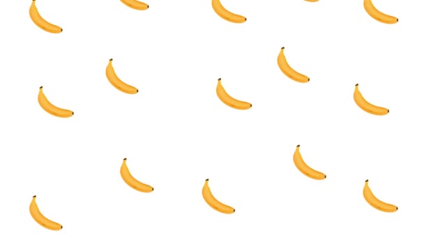 Plátanos Lloviendo Sobre Pantalla Blanca Pantalla Verde Animación Para Teclear — Vídeo de stock