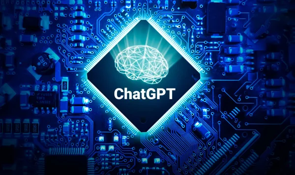 Chatgpt Abrir Fondo Futurista Con Brillante Cerebro Chip Fondo Plataforma —  Fotos de Stock