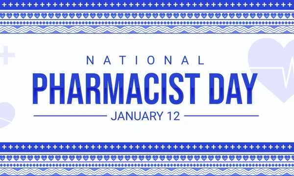 National Pharmacist Day Wallpaper in Traditional border design with blue typography. United States pharmacist day banner.