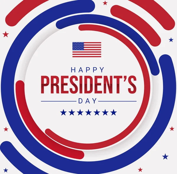 有美国国旗的色彩和飘扬的国旗的快乐总统日背景 爱国总统日概念背景 — 图库照片