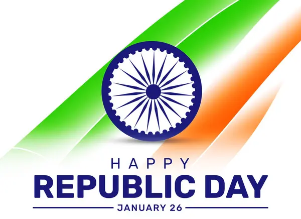 Happy Republic Day India Sfondo Con Astratto Disegno Foglie Colorate — Foto Stock