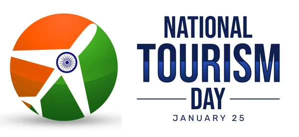 National Tourism Day Indien Bakgrund Med Flygplan Orange Och Gröna — Stockfoto