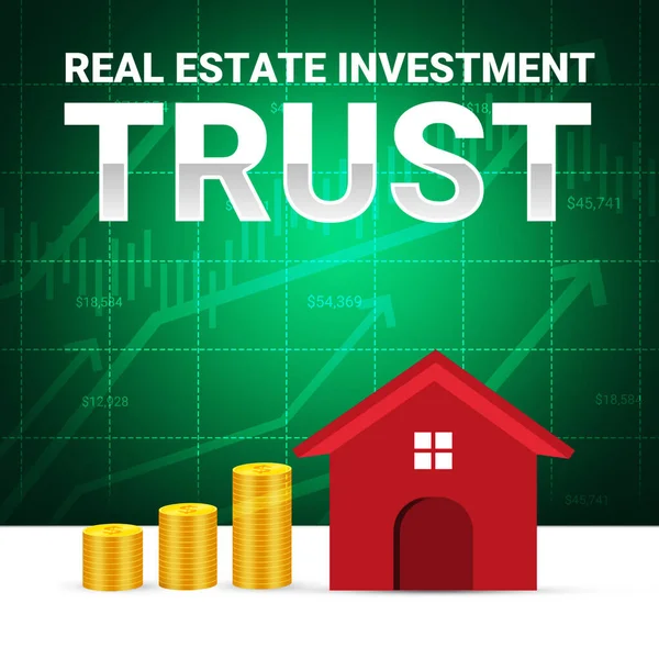 Real Estate Investering Vertrouwen Achtergrond Met Huis Gouden Munten Voorkant — Stockfoto