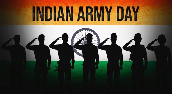 Indian Army Day Bakgrund Med Flagga Och Typografi National Army — Stockfoto