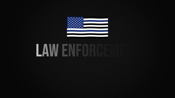 Law Enforcement Appreciation Day Animation Mit Wehender Fahne Und Typografie — Stockvideo