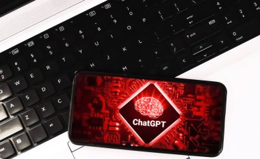 Cep telefonunda klavye ile sohbet gpt 'i olan yapay zeka metin yazma kavramı