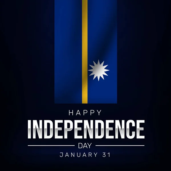 Odada Bayrak Sallayan Nauru Nun Bağımsızlık Günü Kutlu Olsun Nauru — Stok fotoğraf