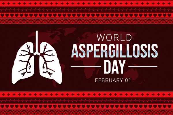 stock image World Aspergillosis Day Wallpaper with map and lungs background. Traditional border design with health concept typography.