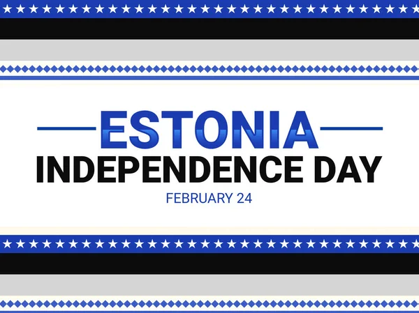 Észtország Függetlenség Napja Tapéta Zászlószínekben Tipográfiában Hagyományos Határstílus Hazafias Háttér — Stock Fotó