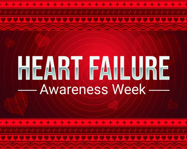 Heart Failure Awareness Week wallpaper with red heart and traditional border design. Awareness week for heart failure