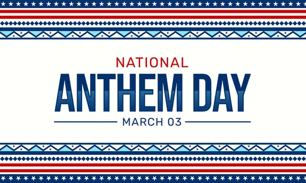 National Anthem day background in traditional border style with typography. Modern anthem day backdrop