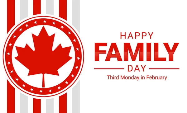 ハッピーファミリーデーカナダ国旗と葉が並んでいます カナダの家族の日 壁紙デザイン — ストック写真