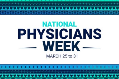 Geleneksel sınır tasarımında Ulusal Hekimler Haftası duvar kağıdı. Modern sağlık ve tıbbi konsept geçmişi