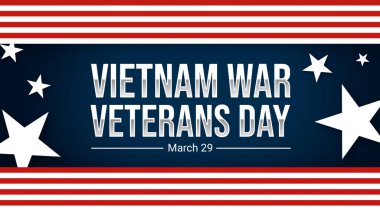 Vietnam Gaziler Günü, Amerikan bayrağı temalı ve tipografili. Ulusal Vietnam Savaşı gazileri için arka plan
