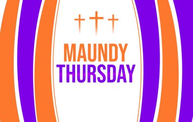 Maundy Thursday arka plan tipografisi ve renkli şekiller. Modern Maundy Perşembe Duvar Kağıdı Tasarımı
