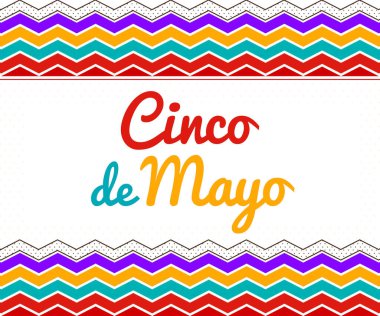 Cinco de Mayo tatili tüm Meksika 'da kutlandı, renkli şekiller tasarımlar ve tipografi duvar kağıtları