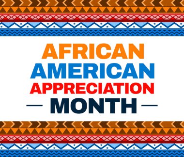 Geleneksel renkli kenarı ve tipografisi olan Afro-Amerikan takdir ayı duvar kağıdı tasarımı