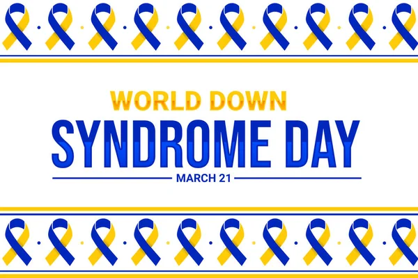 stock image World Down Syndrome Day Background with Ribbons inside the border and typography in the center. Down syndrome day backdrop