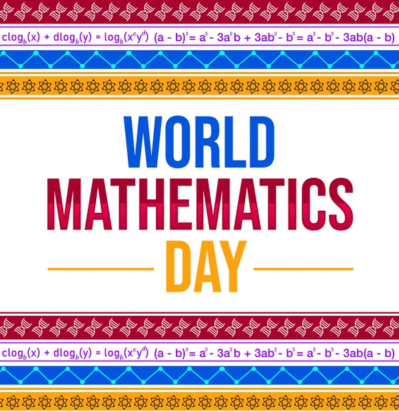 世界数学日背景 传统风格 边界内有数学符号 现代数学背景 — 图库照片