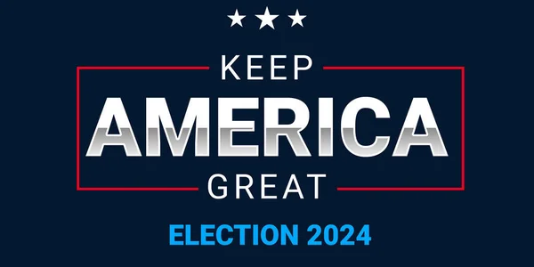 パキスタン アメリカを保つ青い愛国的な背景に偉大なスローガンタイポグラフィ 大統領選挙キャンペーンデザインの背景 — ストック写真