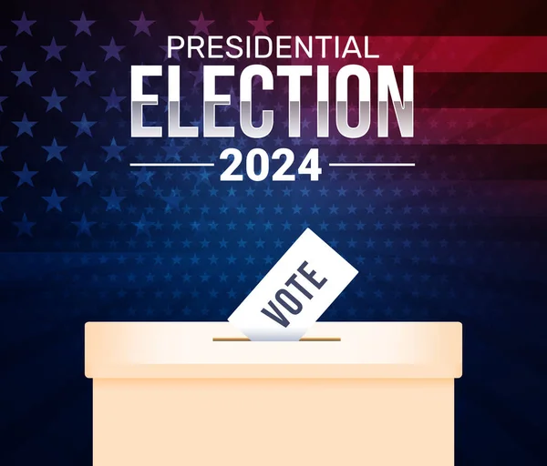Präsidentschaftswahl 2024 Hintergrund Mit Wahlurne Und Stimmzettel — Stockfoto