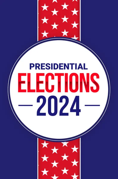 大統領選挙2024中央に星とタイポグラフィの垂直壁紙 アメリカの選挙概念の背景 — ストック写真
