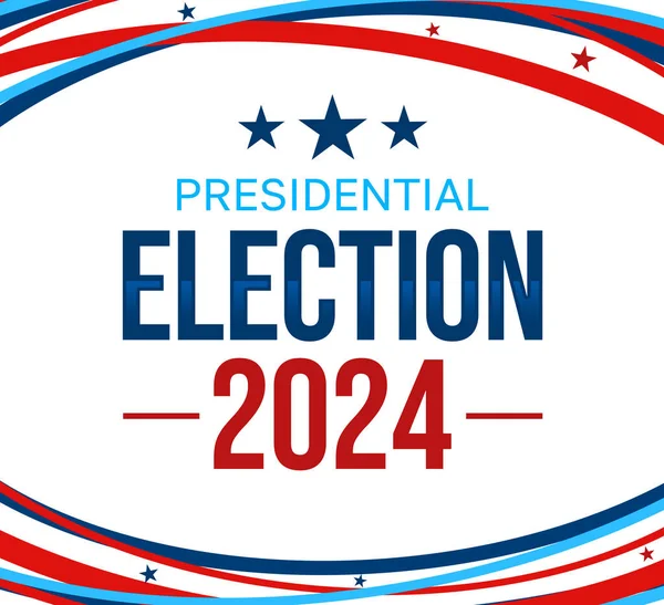 2024年总统选举用红蓝相间设计条纹和字体的墙纸 — 图库照片