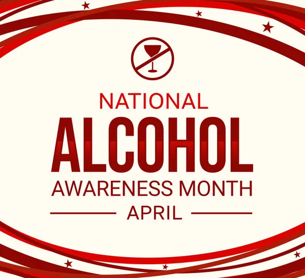 National Alcohol Awareness Month Background Red Color Typography Ban Sign — Stock Photo, Image
