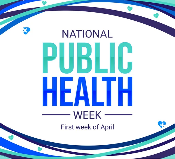 National Public Health week background design with typography and colorful shapes. The first week of April is public health week, backdrop