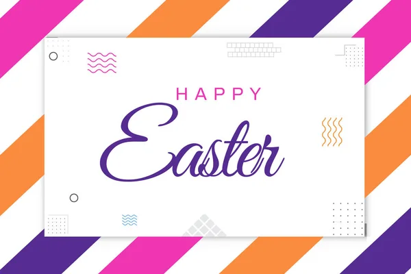 Happy Easter Tapety Kolorowym Wzorem Paski Typografia Centrum — Zdjęcie stockowe