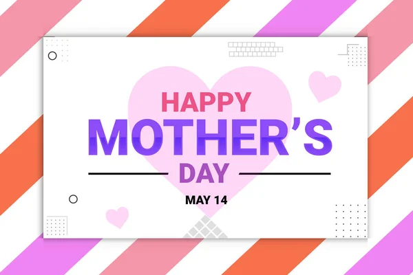 カラフルな形とタイポグラフィで幸せな母の日の背景 国際的な母の日のバナーデザイン — ストック写真