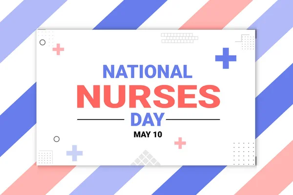Nationella Sjuksköterskor Day Bakgrund Med Typografi Och Färgglada Former — Stockfoto