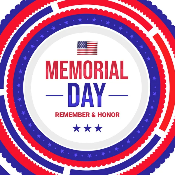 Memorial Day Remember Honor Achtergrond Met Roterende Vormen Kleurrijke Typografie — Stockfoto