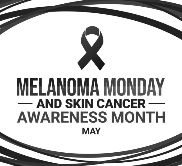 Melanoma Monday and skin cancer awareness month backdrop with black and white ribbon. Melanoma Monday background design