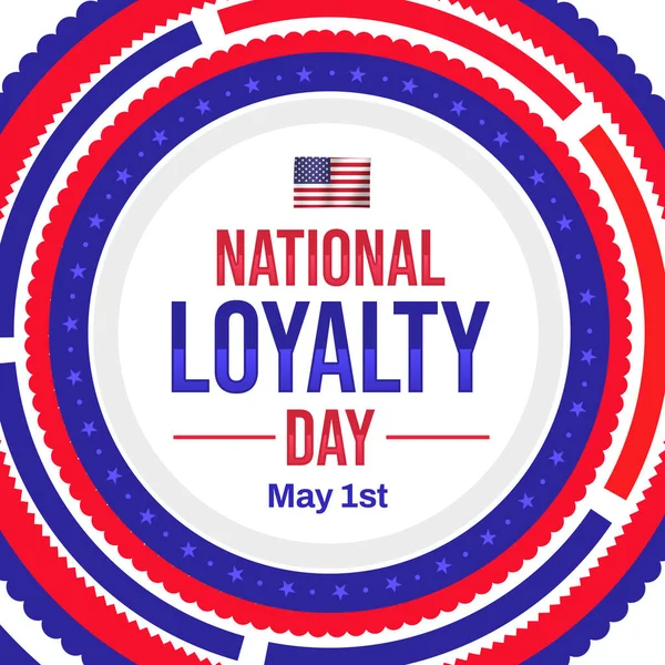 stock image National Loyalty Day backdrop with an American flag and rotating design shapes