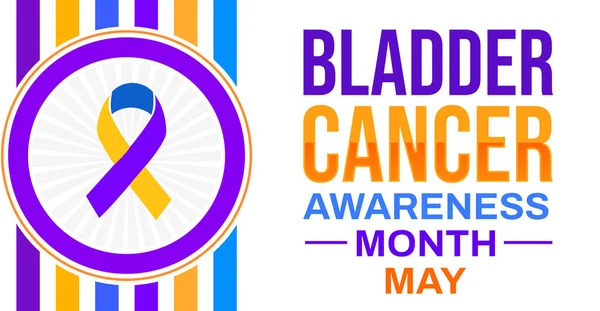 May is Bladder cancer awareness month, colorful background with ribbon and shapes design. Awareness month for bladder cancer concept backdrop design