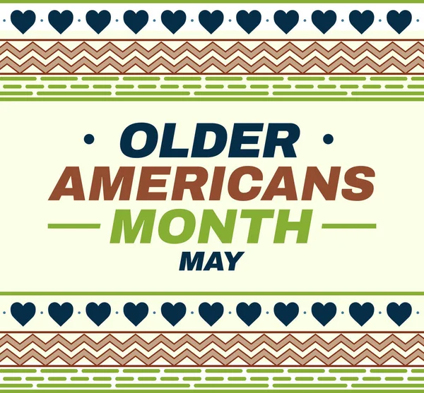 Older Americans Month wallpaper with colorful design and shapes along with typography. May is a month of older Americans, background design