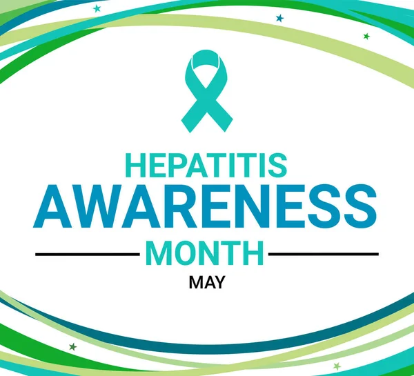 Hepatitis Awareness Miesięczna Tapeta Wstążką Wzorem Typograficznym Maj Miesiąc Świadomości — Zdjęcie stockowe