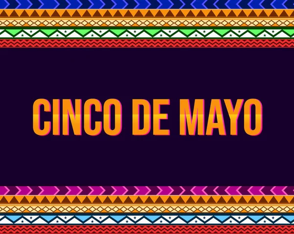 Cinco Mayo Federal Holiday Mexico Background Colorful Traditional Border Design — Stok Foto