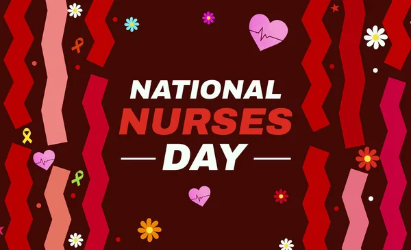 National Nurses Day Tapet Med Typografi Centrum Och Färgstark Design — Stockfoto